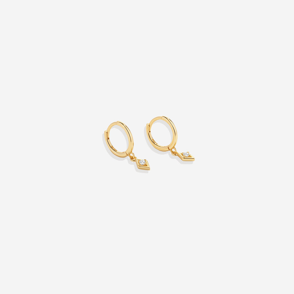 Dainty Diamond Charm Earrings