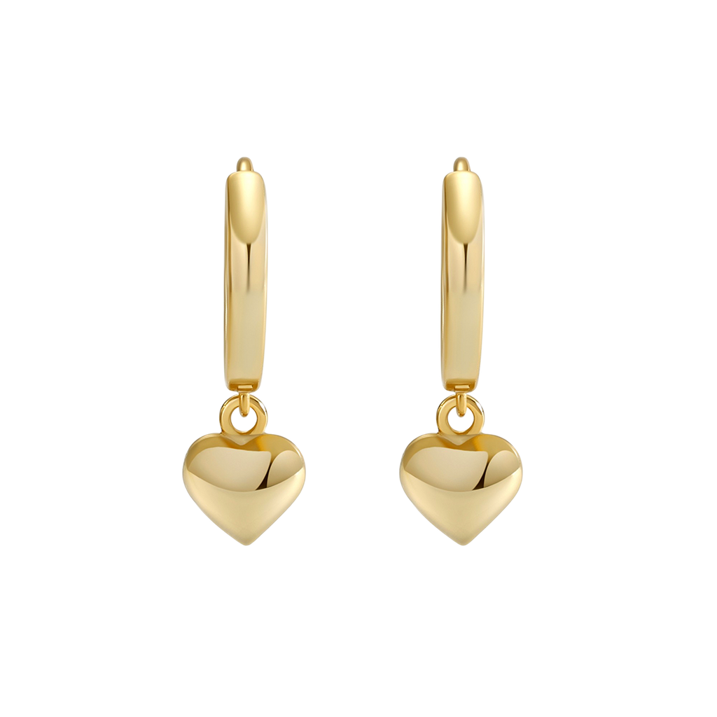 Dainty Heart Hoop Earrings