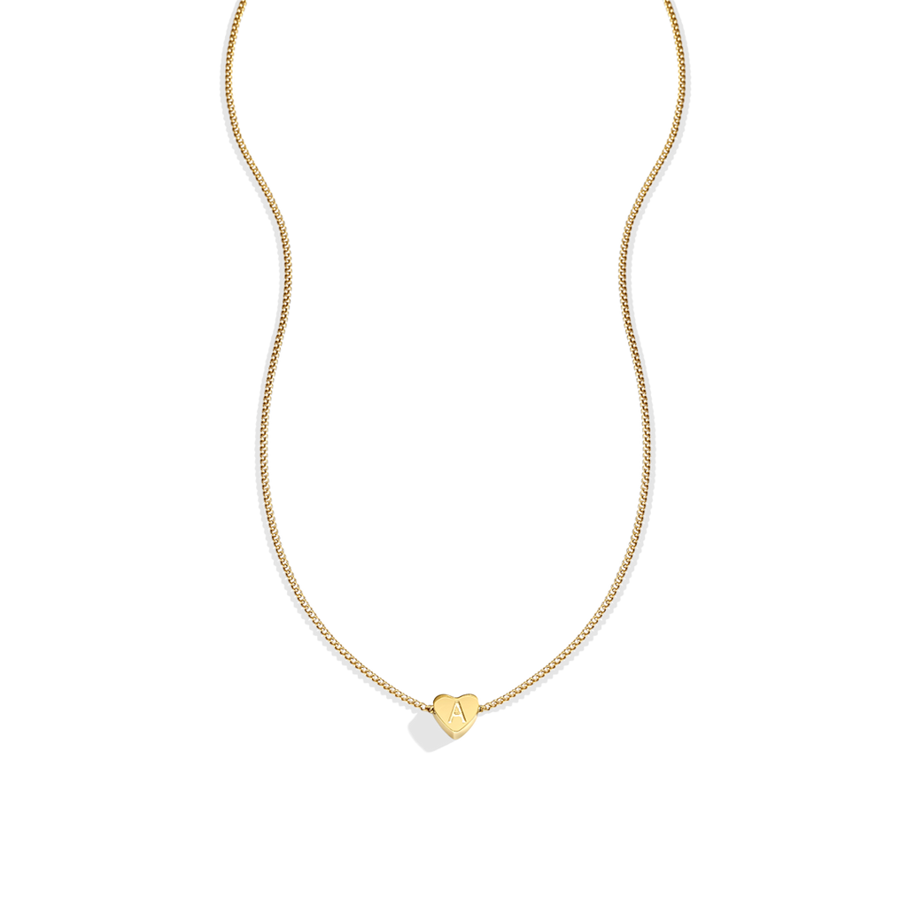 Dainty Heart Stacking Initial Necklace