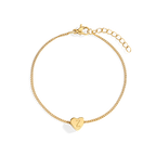 Dainty Initial Heart Bracelet