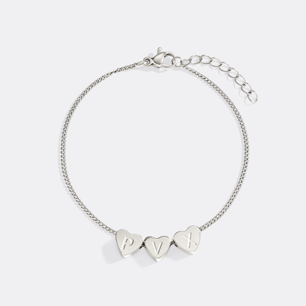Dainty Initial Heart Bracelet