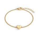 Dainty Initial Heart Bracelet
