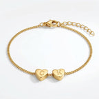 Dainty Initial Heart Bracelet