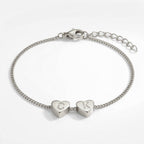 Dainty Initial Heart Bracelet