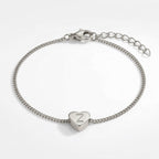 Dainty Initial Heart Bracelet