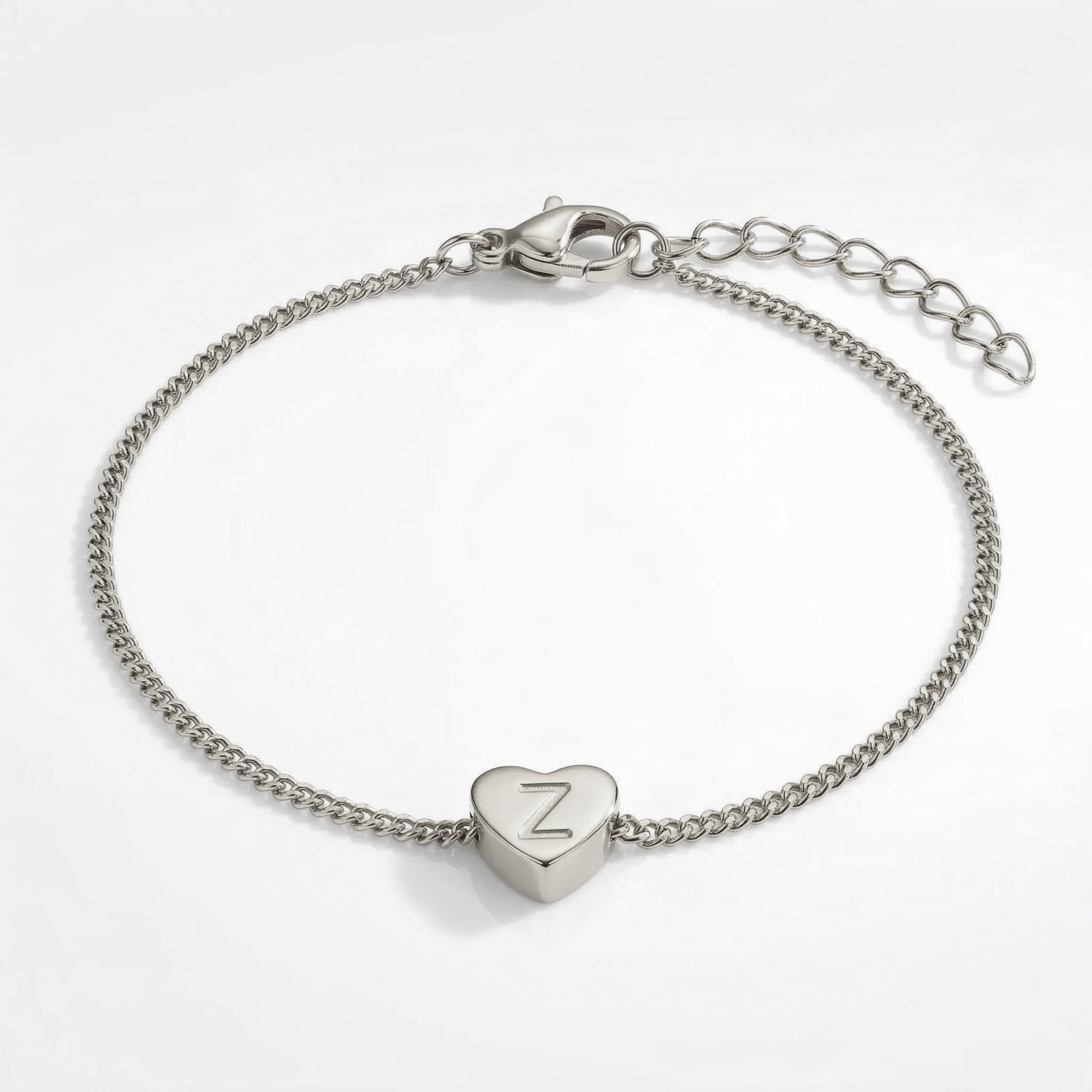 Dainty Initial Heart Bracelet