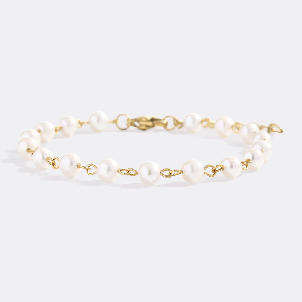 Dainty Pearl Station Bracelet