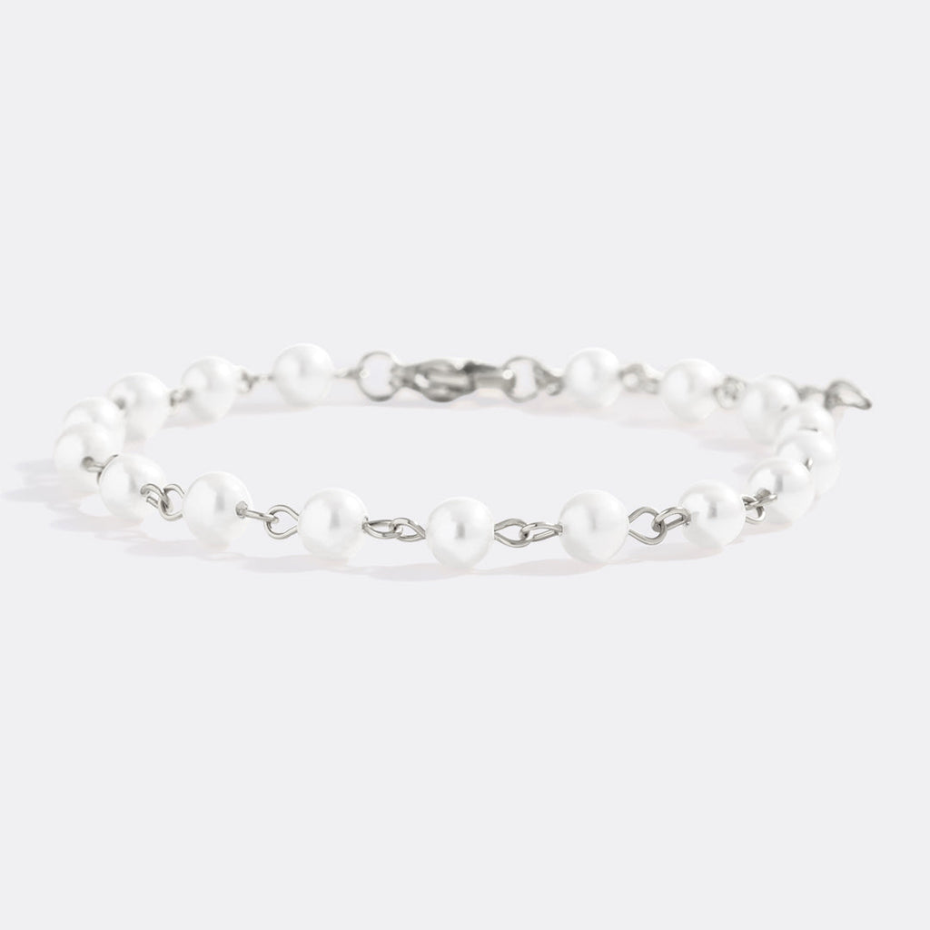 Dainty Pearl Station Bracelet