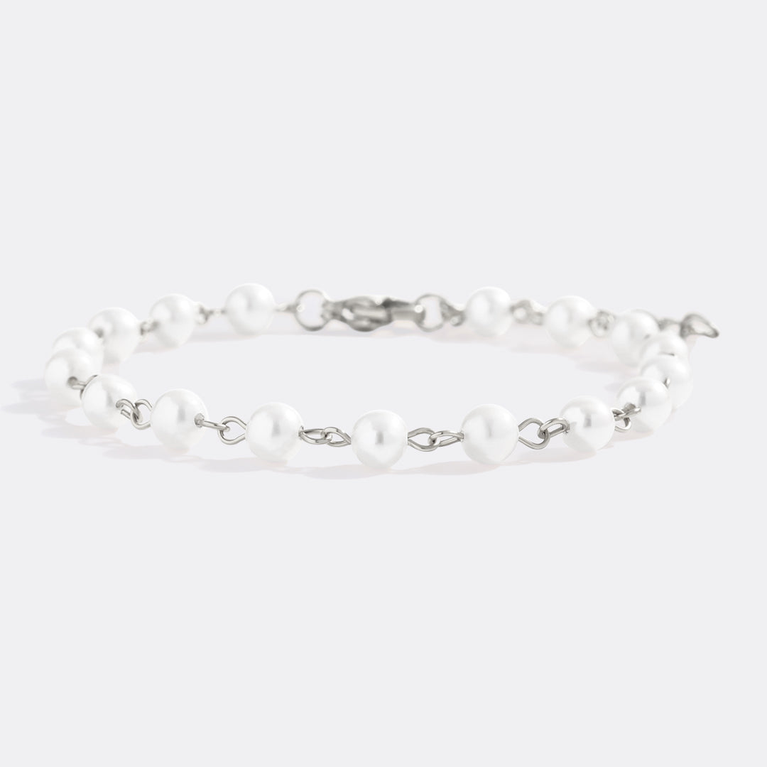 Dainty Pearl Station Bracelet