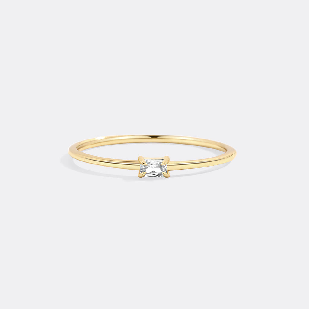 Diamond Dainty Baguette Stacking Ring