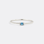 Dainty Baguette Birthstone Stacking Ring