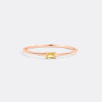 Dainty Baguette Birthstone Stacking Ring