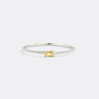 Dainty Baguette Birthstone Stacking Ring