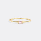 Dainty Baguette Birthstone Stacking Ring