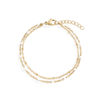 Dainty Double Chain Beaded Bracelet