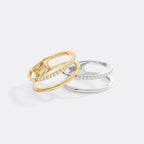Double Band Pave Ring