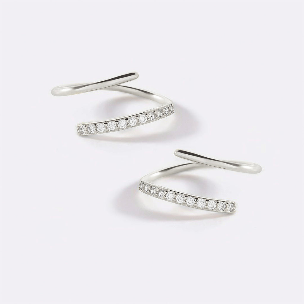 Double Loop Huggie Hoop Earrings