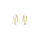 Double Loop Huggie Hoop Earrings