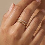 Double Band Pave Ring