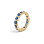 Emerald Cut Birthstone Eternity Ring
