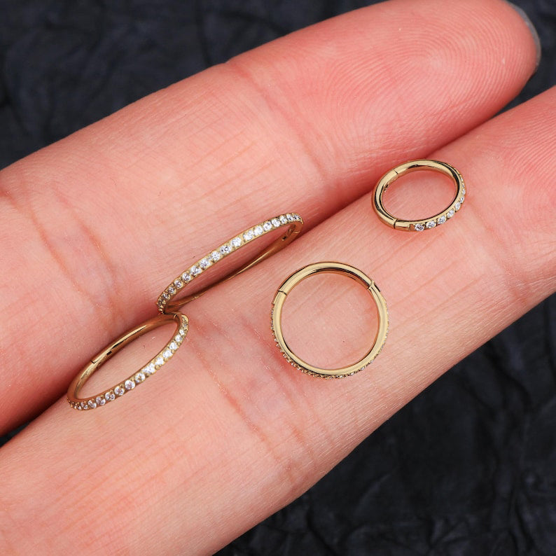 Eternity Crystal Cartilage Hoop Earrings | 16g