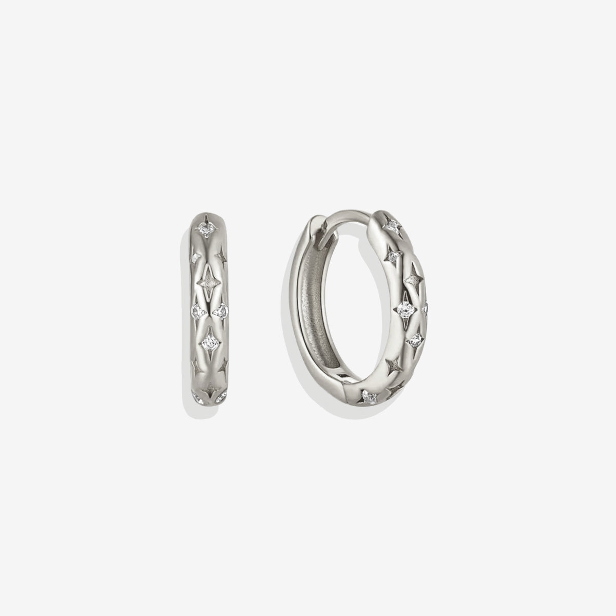Falling Stars Huggie Hoop Earrings