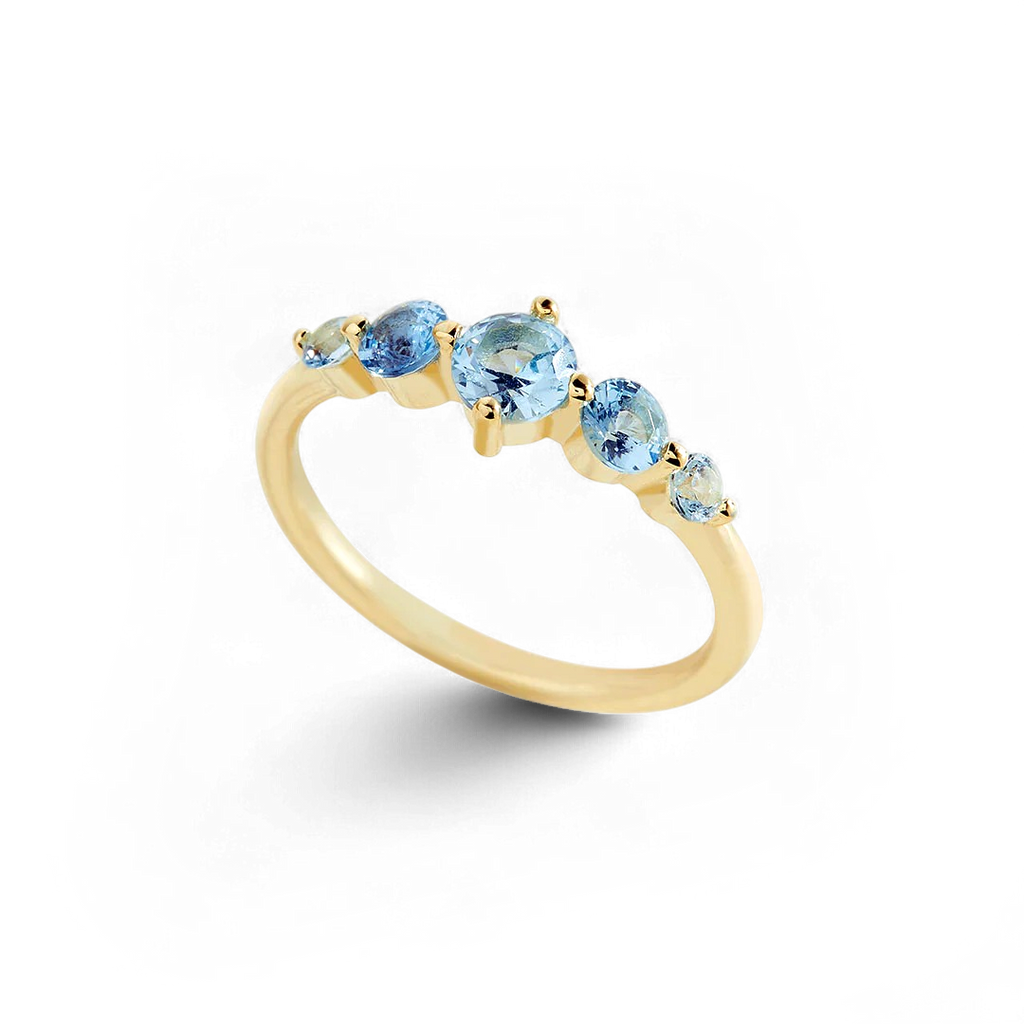 Five Stone Statement Birthstone Ring