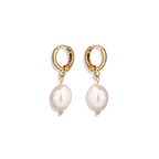 Freshwater Pearl Drop Huggie Earrings