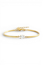 Oval Gemstone Cuff Bracelet