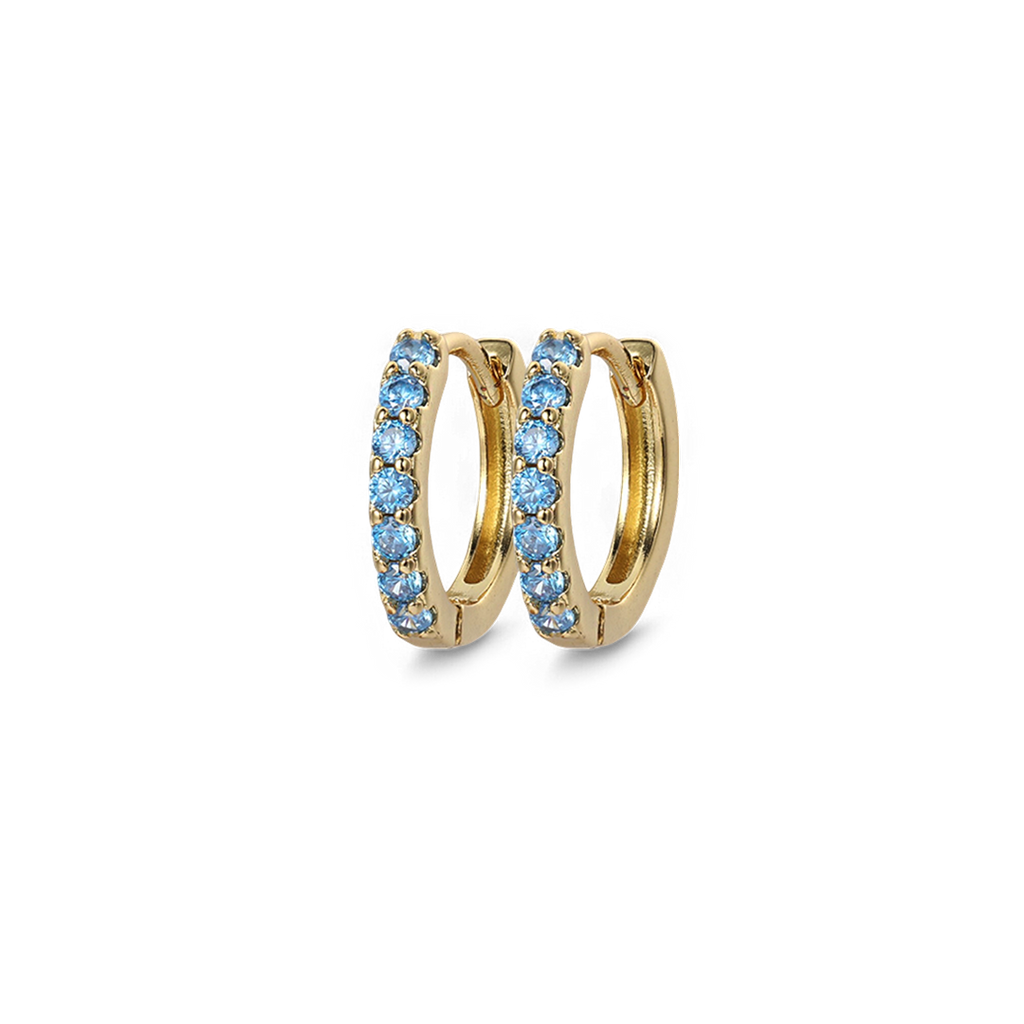 Gemstone Sleeper Huggie Hoop Earrings