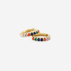 Gemstone Sleeper Huggie Hoop Earrings