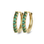 Gemstone Sleeper Huggie Hoop Earrings