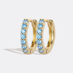 Gemstone Sleeper Huggie Hoop Earrings