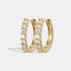 Gemstone Sleeper Huggie Hoop Earrings
