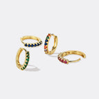 Gemstone Sleeper Huggie Hoop Earrings