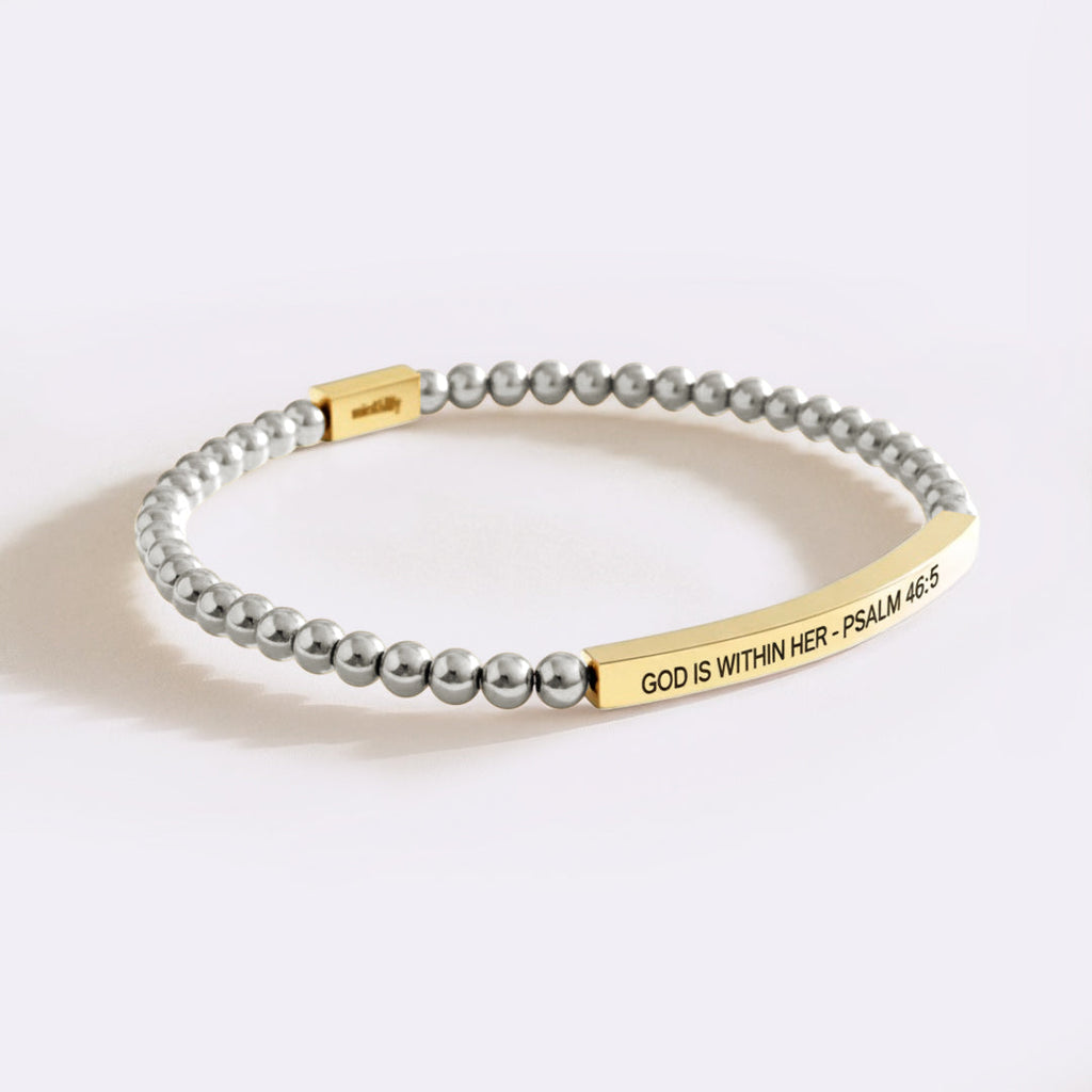 God Is Within Her - Psalm 46:5 Beaded Inspire Bracelet