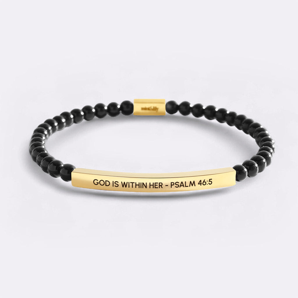 God Is Within Her - Psalm 46:5 Beaded Inspire Bracelet