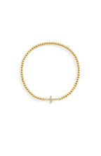 Gold Beaded Cross Stretch Bracelet