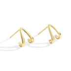 Gold Wishbone Huggie Earrings