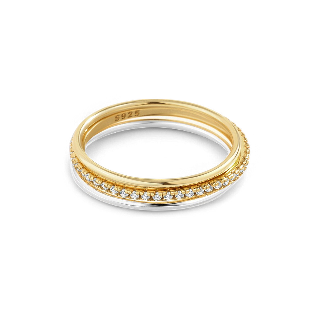 Gold and Silver Stacking Ring Set