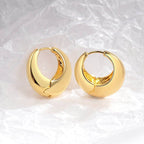 Chunky Round Dome Huggie Earrings