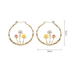 Boho Mushroom Hoop Earrings