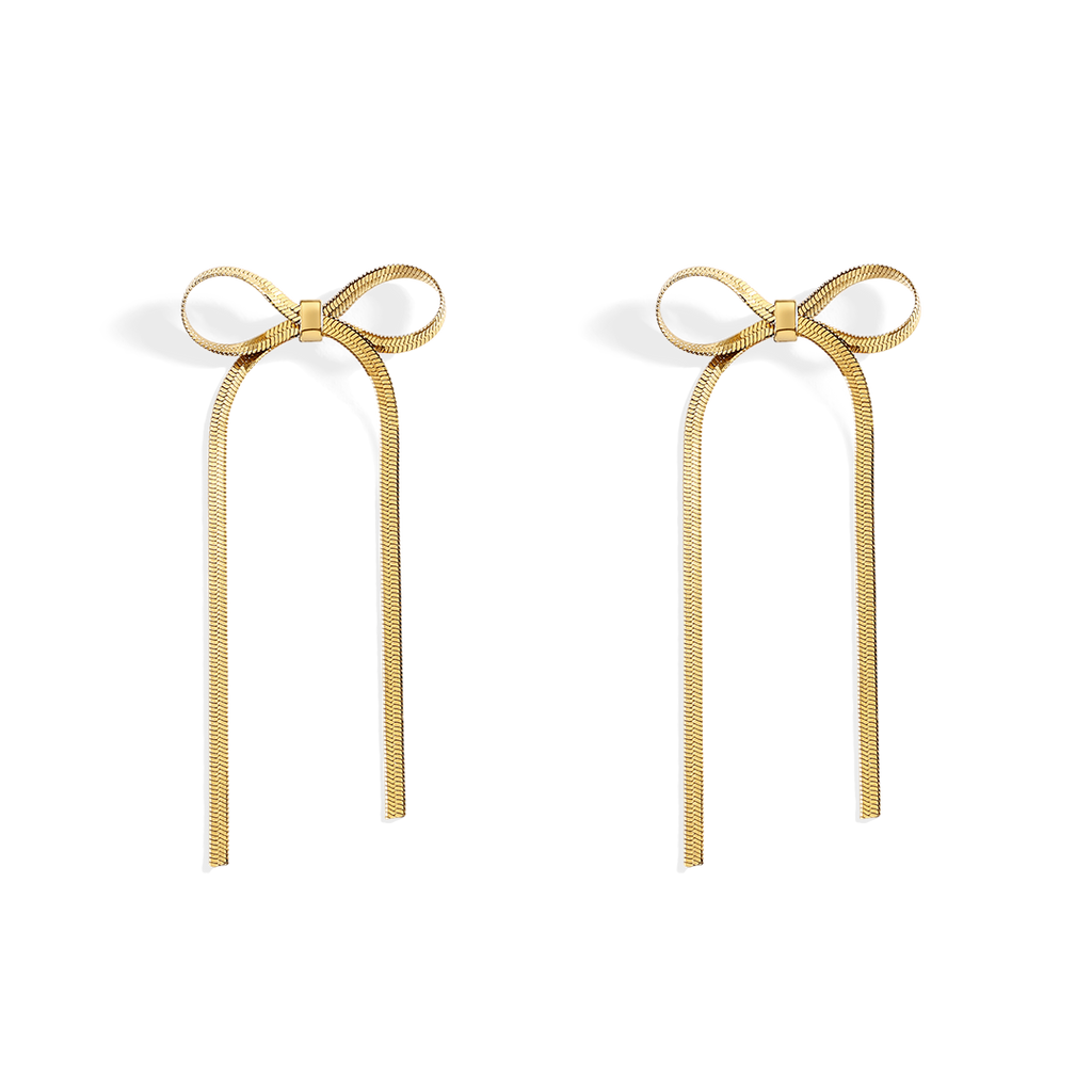 Herringbone Bow Earrings
