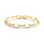 Interlinked Diamond Paperclip Bracelet