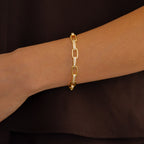 Interlinked Diamond Paperclip Bracelet