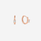 Dainty Single Stone Huggie Hoops