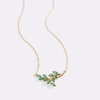 Birthstone Leaf Pendant Necklace