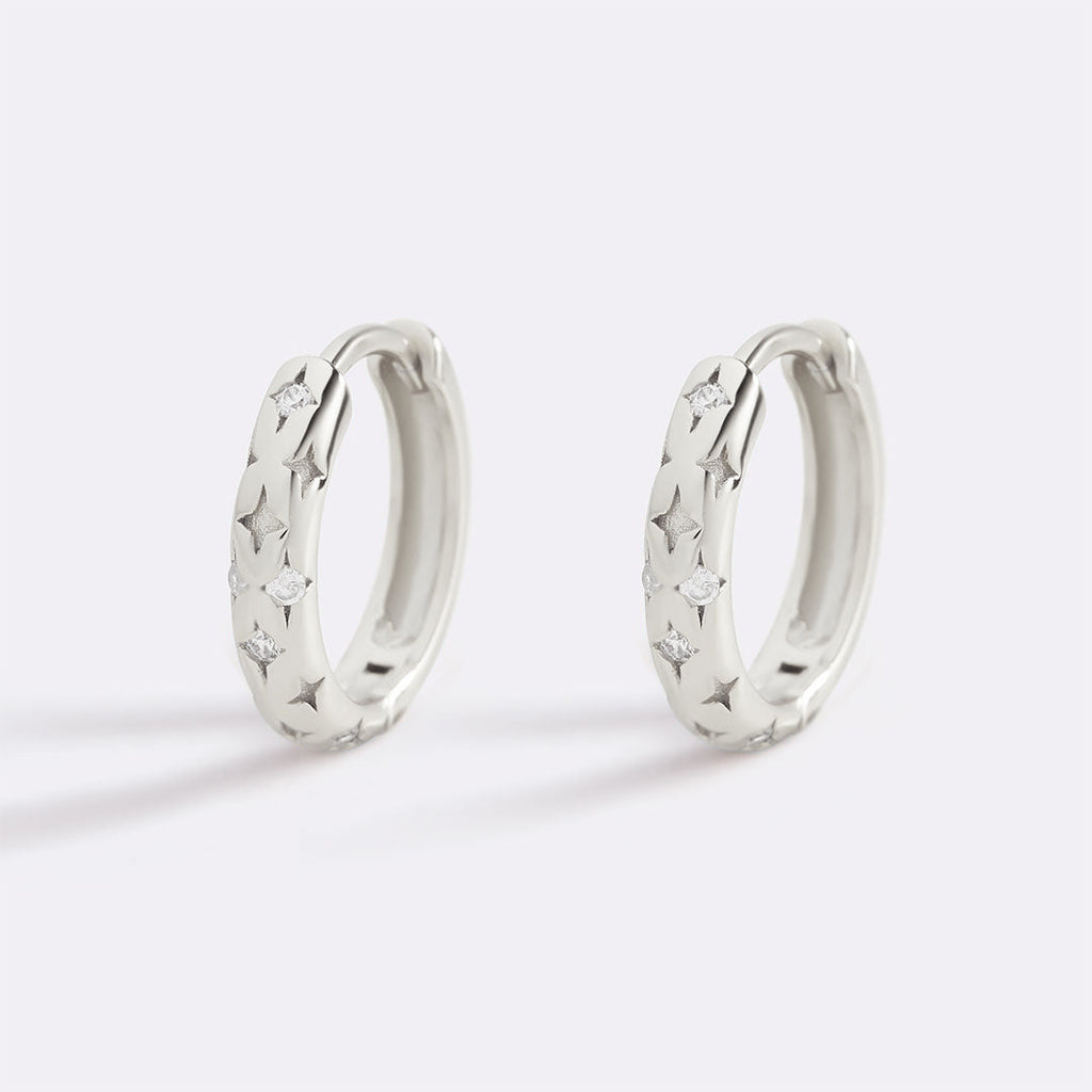 Falling Stars Huggie Hoop Earrings