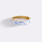 Blue Porcelain Dome Ring