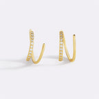 Double Loop Huggie Hoop Earrings